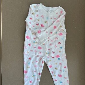 Kissy kissy girls ocean Pajamas set - Pink and White